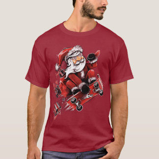 Santa Skateboard T-Shirt