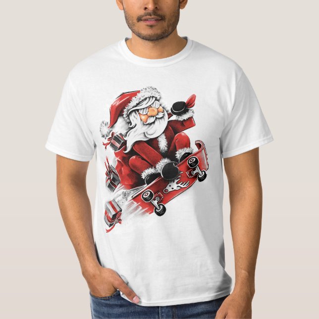 Santa Skateboard T-Shirt (Vorderseite)