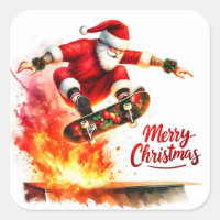 Santa Skateboards mit Weihnachtsgeist