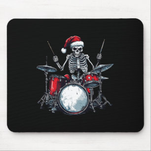 Santa Skeleton Drum Percussionist Drummer Mousepad