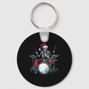 Santa Skeleton Drum Percussionist Drummer Schlüsselanhänger