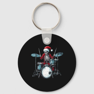 Santa Skelett spielt Trommel Schlagzeuger Percussi Schlüsselanhänger