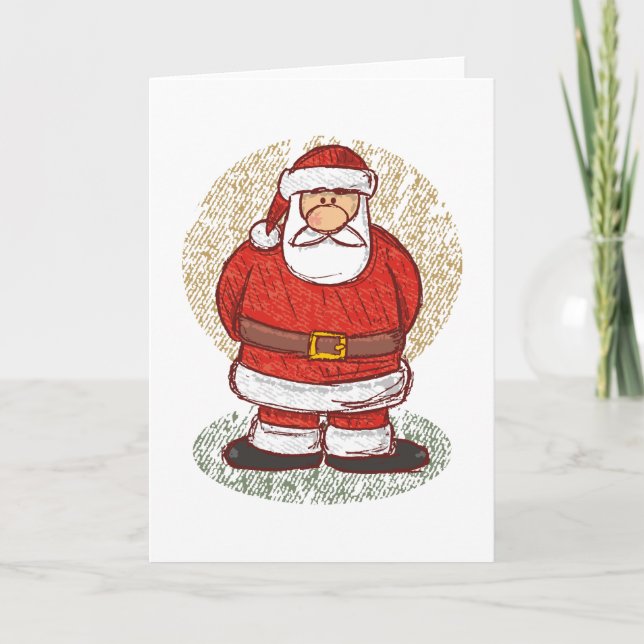 Santa Sketch Feiertagskarte (Vorderseite)