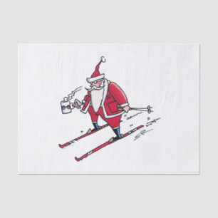 Santa Ski Papiere groß Seidenpapier