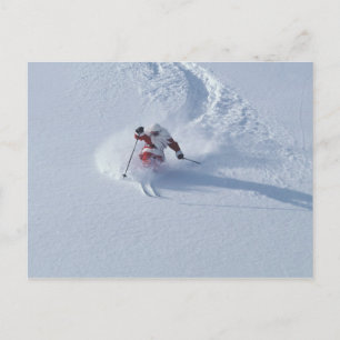 Santa Skifahren im Snowbird Skigebiet, Wasatch Feiertagspostkarte