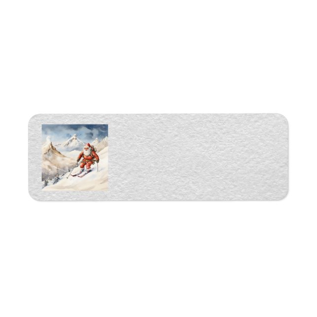 Santa Skiing Address Labels (Vorne)