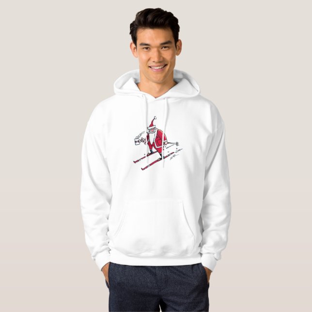 Santa Skiing hooded sweatshirt (Vorne ganz)