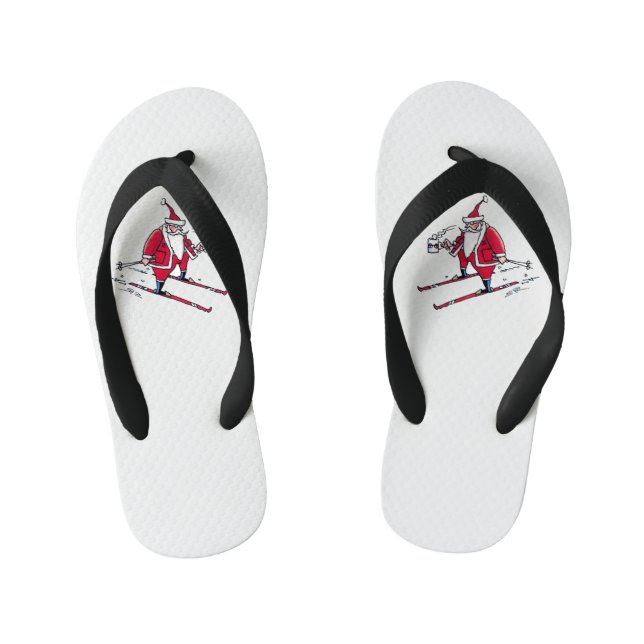 Santa Skiing Kleinkind Flip Flops (Fußbett)