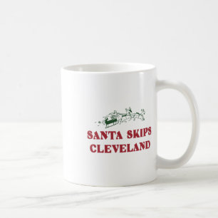 Santa Skips Cleveland Funny Santa Reindeer Xmas Ch Kaffeetasse
