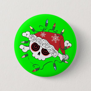 Santa Skull Button