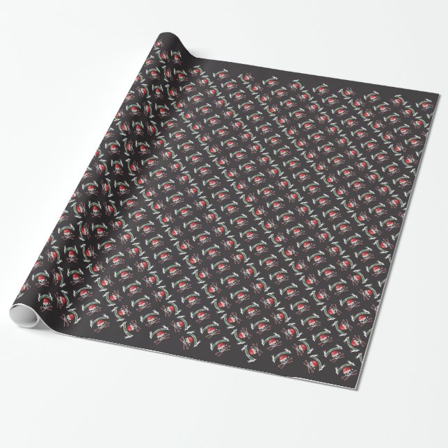 Santa Skull - Frohe Weihnachten Geschenkpapier (Ungerollt)