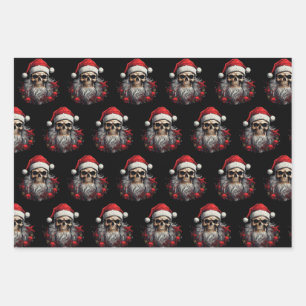 Santa Skull Geschenkpapier Set