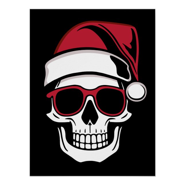 Santa skull Goth Weihnachten Poster (Vorderseite)