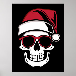 Santa skull Goth Weihnachten Poster
