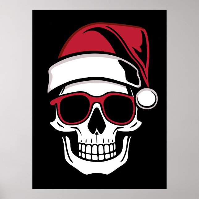 Santa skull Goth Weihnachten Poster (Vorne)