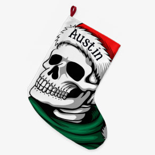Santa Skull Großer Weihnachtsstrumpf