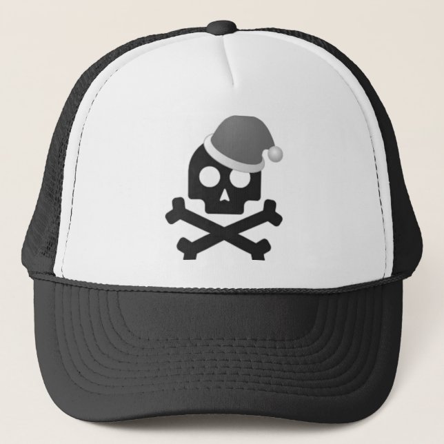 Santa Skull Trucker Hat Truckerkappe (Vorderseite)