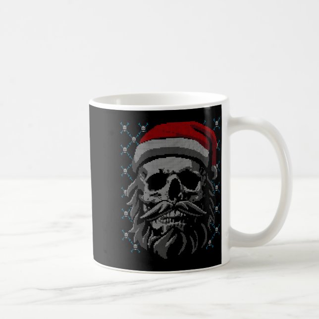 Santa Skull Ugly Christmas Santa Lover Y Christmas Kaffeetasse (Rechts)