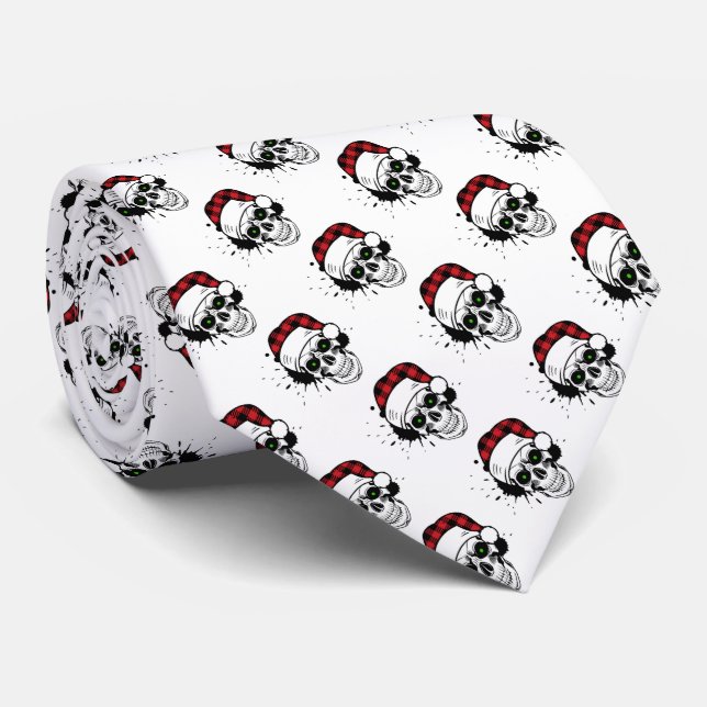Santa Skulls Neck Tie Krawatte (Gerollt)