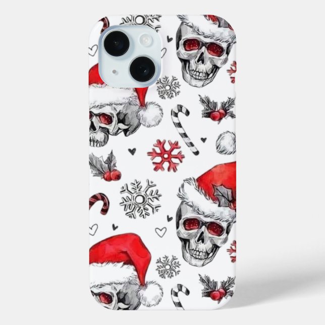 Santa Skulls und Candy Cane Handy Case (Rückseite)