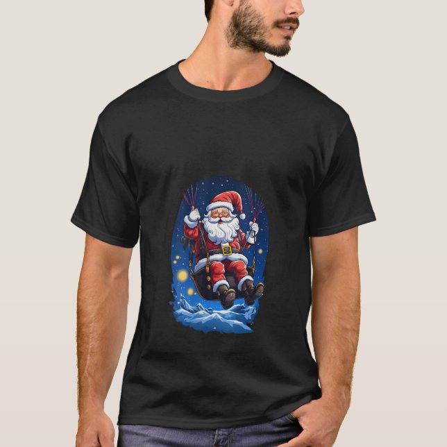 Santa Skydiving Parachute Paragliding Weihnachten  T-Shirt (Vorderseite)