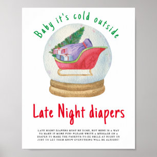 Santa sled - Spate Night diapers Poster