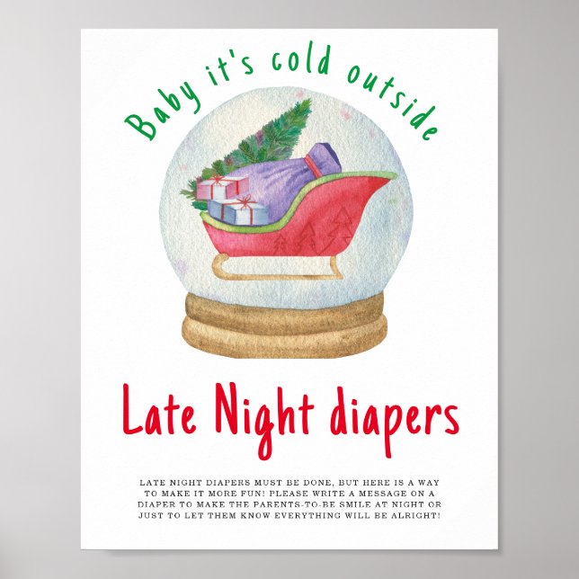 Santa sled - Spate Night diapers Poster (Vorne)