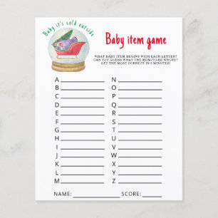 Santa Sleigh - Baby Item Game. Baby Shower Game