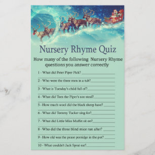 Santa Sleigh Christmas Kinderzimmer Rhyme Quiz