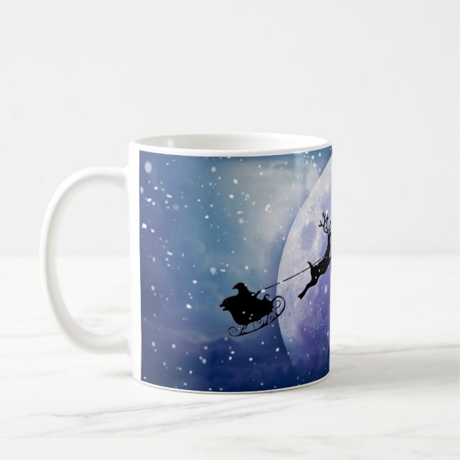 Santa Sleigh | Fantasy Galaxy Weihnachtsabend Himm Kaffeetasse (Links)