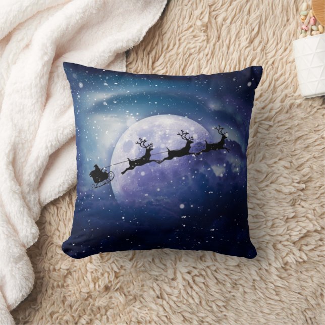 Santa Sleigh | Fantasy Galaxy Weihnachtsabend Himm Kissen (Decke)