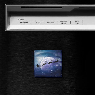 Santa Sleigh   Fantasy Galaxy Weihnachtsabend Himm Magnet