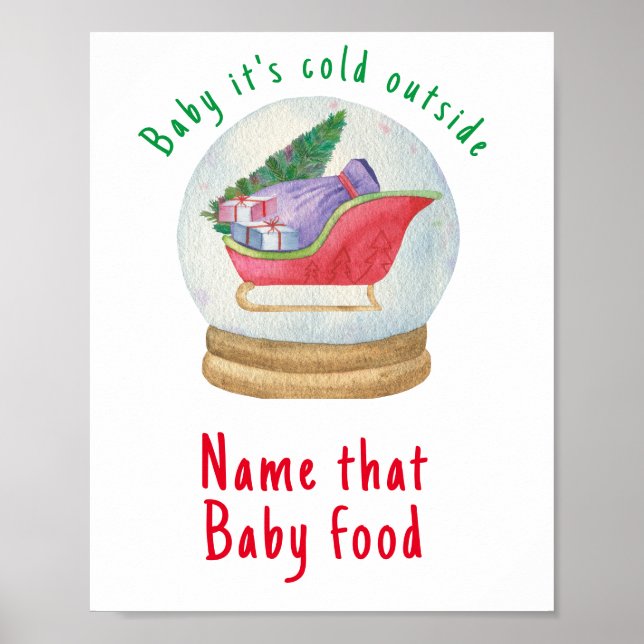 Santa sleigh - Name dieses Babynahrung Poster (Vorne)