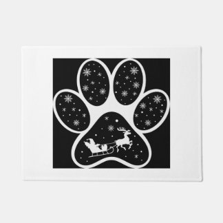 Santa Sleigh Paw Print Door Mat Fußmatte