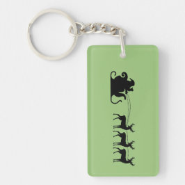 Santa sleigh reindeer schlüsselanhänger