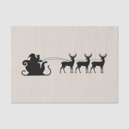 Santa sleigh reindeer seidenpapier