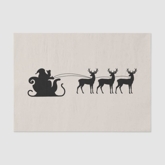 Santa sleigh reindeer seidenpapier (Vorderseite)