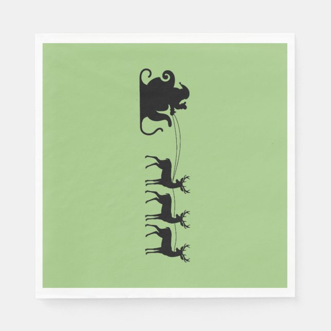 Santa sleigh reindeer serviette (Vorderseite)