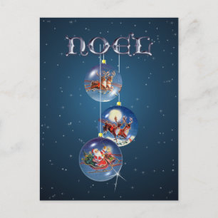 SANTA, SLEIGH & REINDEY von SHARON SHARPE Feiertagspostkarte