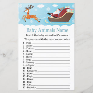 Santa Sleigh Rentier Baby Animals Name Game