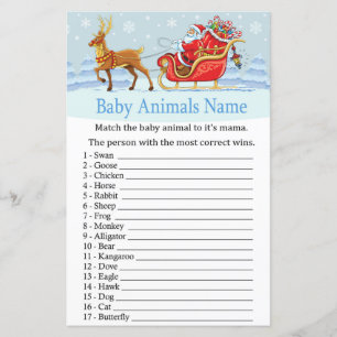 Santa Sleigh Rentier Baby Animals Name Game