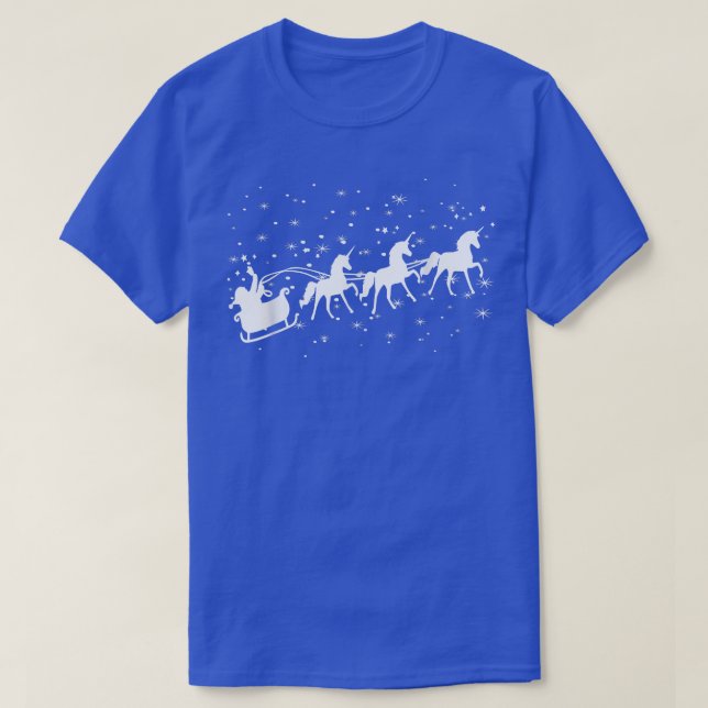 Santa Sleigh Unicorn Christmas Pajama Xmas Family  T-Shirt (Design vorne)