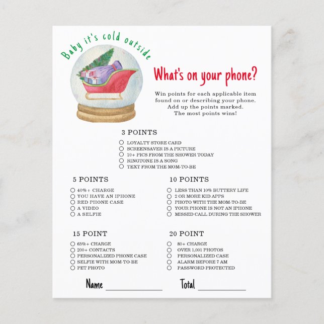 Santa Sleigh, was auf deinem Handyspiel steht (Vorderseite)