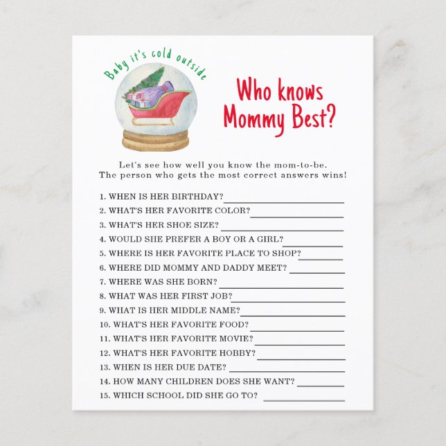 Santa Sleigh - Wer kennt Mama am besten (Vorderseite)