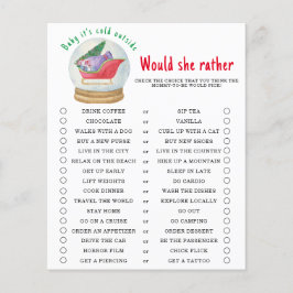 Santa Sleigh - Würde sie lieber - Baby-Dusche-Spie