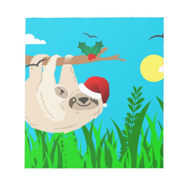 Santa Sloth Notizblock (Vorderseite)