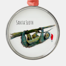 Santa Sloth Ornament Aus Metall