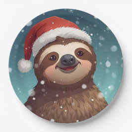 Santa Sloth, Paper Plates Pappteller
