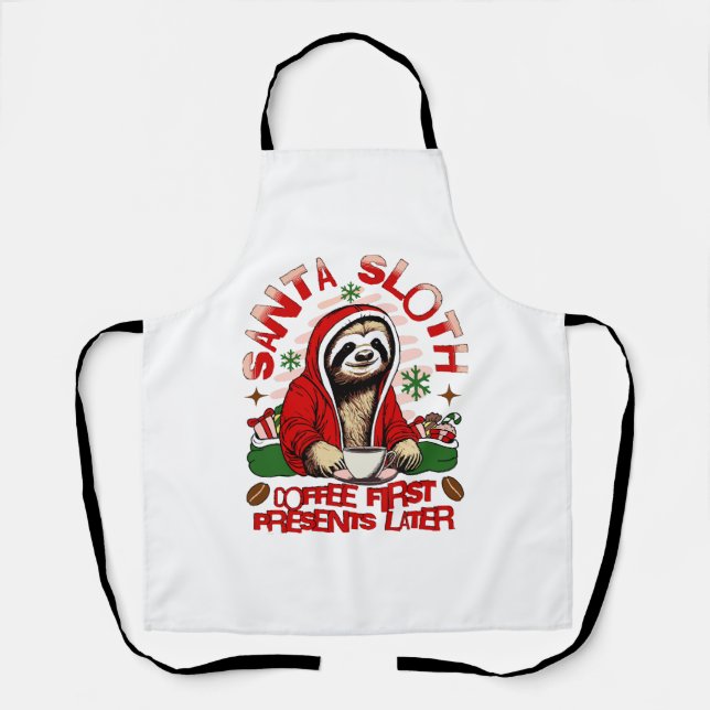 Santa Sloth Schlackenkaffee Schürze (Vorderseite)