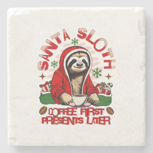 Santa Sloth Schlackenkaffee Steinuntersetzer